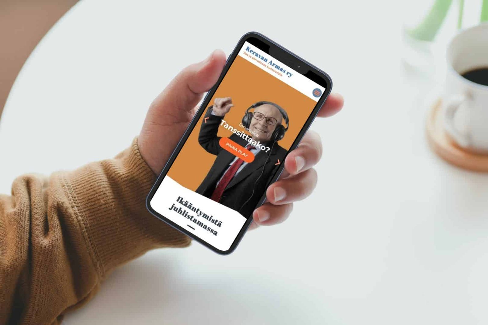 Mockup image of mobile website