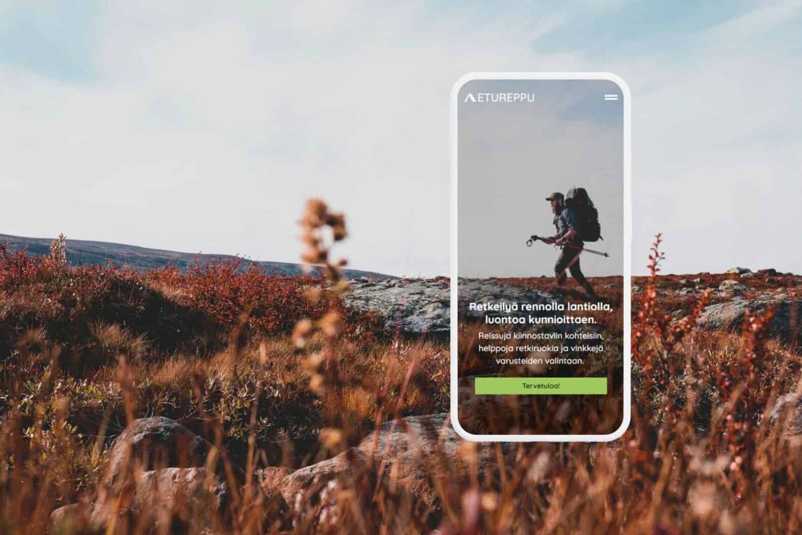 Mockup image of mobile website